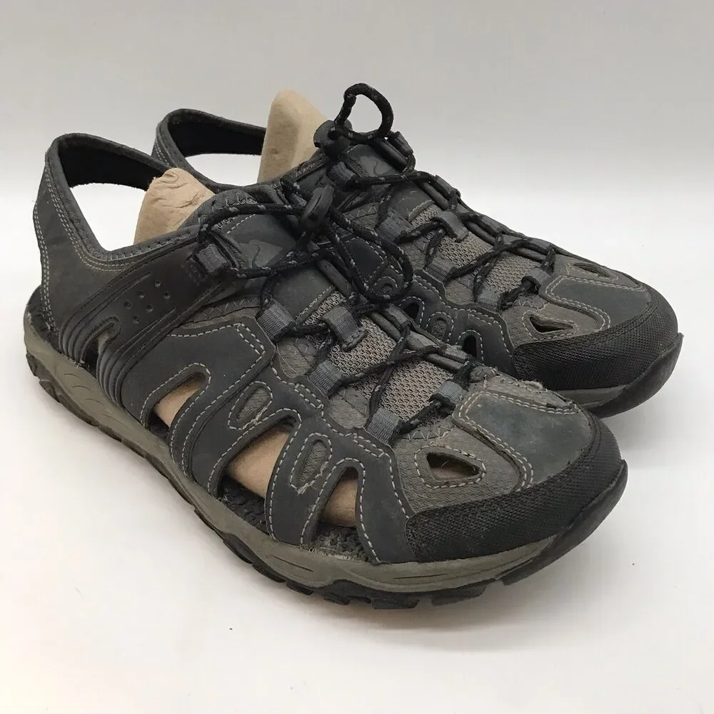 Ozark Trail Sport Sandals Men's 9 Blue Gray Bungee Slingback Hiking Water Shoes